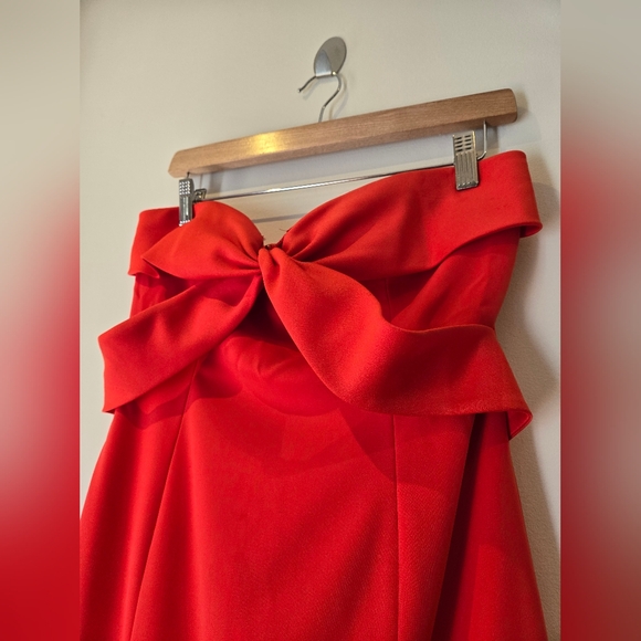 Jay Godfrey Red Strapless Bow Front Mini Dress Size 6 - Picture 8 of 10
